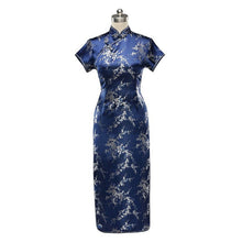 Load image into Gallery viewer, Short Sleeve Brocade Traditional Cheongsam Floral Chinese Dress
