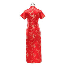 Load image into Gallery viewer, Short Sleeve Brocade Traditional Cheongsam Floral Chinese Dress
