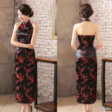 Load image into Gallery viewer, Backless Brocade Cheongsam Floral Chinese Dress Evening Gown
