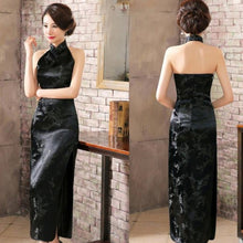 Load image into Gallery viewer, Backless Brocade Cheongsam Floral Chinese Dress Evening Gown
