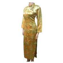 Muatkan imej ke dalam penonton Galeri, Long Sleeve Brocade Traditional Cheongsam Dragon &amp; Phoenix Chinese Dress
