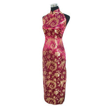 Muatkan imej ke dalam penonton Galeri, Backless Brocade Cheongsam Paisley Pattern Chinese Dress Evening Gown
