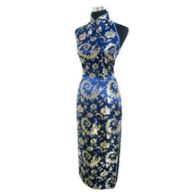 Muatkan imej ke dalam penonton Galeri, Backless Brocade Cheongsam Paisley Pattern Chinese Dress Evening Gown
