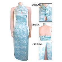 Load image into Gallery viewer, Backless Brocade Cheongsam Tulip Pattern Chinese Dress
