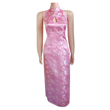 Load image into Gallery viewer, Backless Brocade Cheongsam Tulip Pattern Chinese Dress
