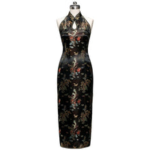 Muatkan imej ke dalam penonton Galeri, Backless Brocade Dragon &amp; Phoenix Pattern Cheongsam Chinese Dress
