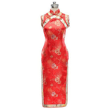 Muatkan imej ke dalam penonton Galeri, Traditional Brocade Long Cheongsam Floral Chinese Dress
