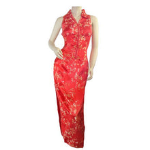 Load image into Gallery viewer, V Neck Brocade Cheongsam Floral Chinese Dress With Lapel
