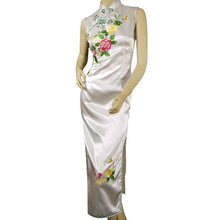 Load image into Gallery viewer, Sleeveless Peony Embroidery Cheongsam Chinese Dress
