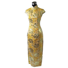 Load image into Gallery viewer, Cap Sleeve Gilding Flowers Pattern Cheongsam Chinese Dress
