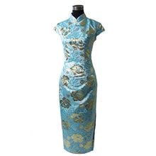 Load image into Gallery viewer, Cap Sleeve Gilding Flowers Pattern Cheongsam Chinese Dress
