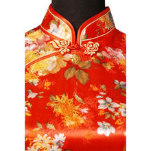 Load image into Gallery viewer, Cap Sleeve Brocade Cheongsam Floral Chinese Dress
