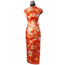 Load image into Gallery viewer, Cap Sleeve Brocade Cheongsam Floral Chinese Dress
