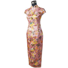 Muatkan imej ke dalam penonton Galeri, Cap Sleeve Brocade Cheongsam Floral Chinese Dress
