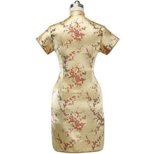 Muatkan imej ke dalam penonton Galeri, Short Sleeve Brocade Cheongsam Mini Floral Chinese Dress
