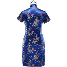 Muatkan imej ke dalam penonton Galeri, Brocade Dragon &amp; Phoenix Pattern Cheongsam Mini Chinese Dress
