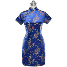 Muatkan imej ke dalam penonton Galeri, Brocade Dragon &amp; Phoenix Pattern Cheongsam Mini Chinese Dress
