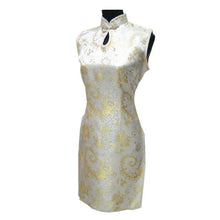 Muatkan imej ke dalam penonton Galeri, Sleeveless Brocade Cheongsam Chinese Dress Key Hole Neck
