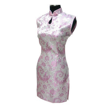 Muatkan imej ke dalam penonton Galeri, Sleeveless Brocade Cheongsam Chinese Dress Key Hole Neck
