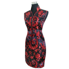 Load image into Gallery viewer, V Neck Paisley Pattern Brocade Cheongsam Chinese Dress
