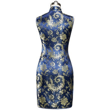 Load image into Gallery viewer, V Neck Paisley Pattern Brocade Cheongsam Chinese Dress
