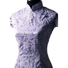 Load image into Gallery viewer, Cap Sleeve Cheongsam Mini Chinese Dress with Floral Emboidery
