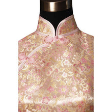 Load image into Gallery viewer, Cap Sleeve Brocade Cheongsam Floral Chinese Dress
