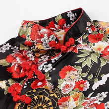 Muatkan imej ke dalam penonton Galeri, Cap Sleeve Rayon Cheongsam Floral Mini Chinese Dress
