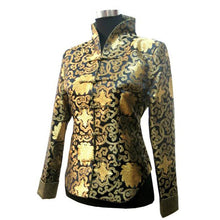 Load image into Gallery viewer, Stand Collar Brocade Floral Chinese Jacket with Strap Buttons
