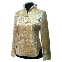 Muatkan imej ke dalam penonton Galeri, Stand Collar Brocade Floral Chinese Jacket with Strap Buttons
