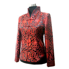 Load image into Gallery viewer, Stand Collar Brocade Floral Chinese Jacket with Strap Buttons
