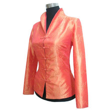 Muatkan imej ke dalam penonton Galeri, V Neck Taffeta Floral Embroidery Chinese Jacket
