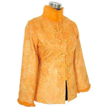 Muatkan imej ke dalam penonton Galeri, Fur Collar &amp; Cuff Floral Embroidery Leather Chinese Jacket
