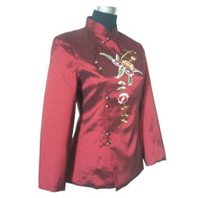 Muatkan imej ke dalam penonton Galeri, Floral Embroidery Taffeta Chinese Jacket
