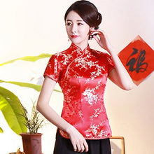 Load image into Gallery viewer, Mandarin Collar Floral Brocade Chinese Shirt
