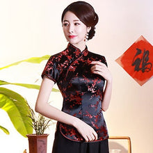 Load image into Gallery viewer, Mandarin Collar Floral Brocade Chinese Shirt
