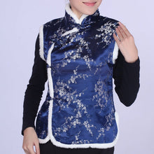 Muatkan imej ke dalam penonton Galeri, Floral Brocade Chinese Waistcoat with Fur Edge
