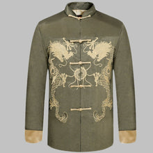 Muatkan imej ke dalam penonton Galeri, Chameleon Fabric Dargons Embroidery Chinese Jacket
