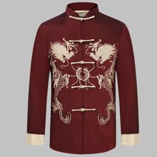 Load image into Gallery viewer, Chameleon Fabric Dargons Embroidery Chinese Jacket
