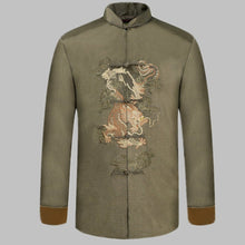 Muatkan imej ke dalam penonton Galeri, Chameleon Fabric Dargon Embroidery Chinese Jacket
