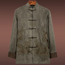 Load image into Gallery viewer, Dragon Embroidery Chamois Leather Chinese Jacket
