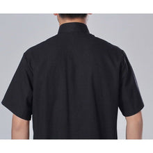 Muatkan imej ke dalam penonton Galeri, Short Sleeve Dragon Embroidery Linen Chinese Kung Fu Shirt
