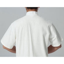 Muatkan imej ke dalam penonton Galeri, Short Sleeve Dragon Embroidery Linen Chinese Kung Fu Shirt
