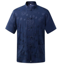 Muatkan imej ke dalam penonton Galeri, Short Sleeve Silk Blend Chinese Kung Fu Shirt
