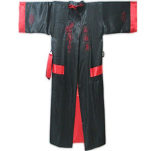 Muatkan imej ke dalam penonton Galeri, Reversible Dragon Embroidery Silk Blend Sleepwear Bathrobe
