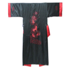 Muatkan imej ke dalam penonton Galeri, Reversible Dragon Embroidery Silk Blend Sleepwear Bathrobe
