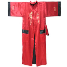 Muatkan imej ke dalam penonton Galeri, Reversible Dragon Embroidery Silk Blend Sleepwear Bathrobe
