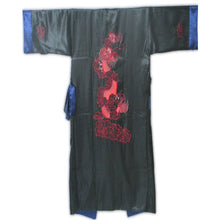 Muatkan imej ke dalam penonton Galeri, Reversible Dragon Embroidery Silk Blend Sleepwear Bathrobe
