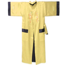 Load image into Gallery viewer, Reversible Dragon Embroidery Silk Blend Sleepwear Bathrobe
