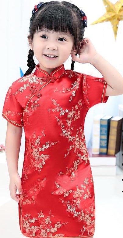 Floral Brocade Kid's Cheongsam Qipao Dress